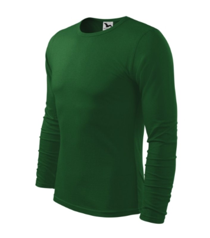 Pánske tričko (MALFINI Fit-T Long Sleeve 160) > zelená (fľašková) > M