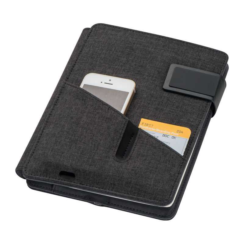 Zápisník Portdólio A5 s Power Bank 4000mAh > čierna