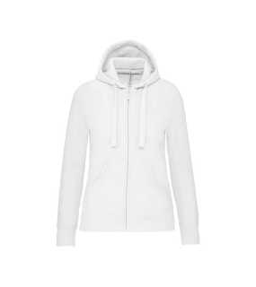 Dámska mikina (Kariban"LADIES' HOODED FULL ZIP SWEATSHIRT") > biela > M