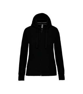 Dámska mikina (Kariban"LADIES' HOODED FULL ZIP SWEATSHIRT") > čierna > M