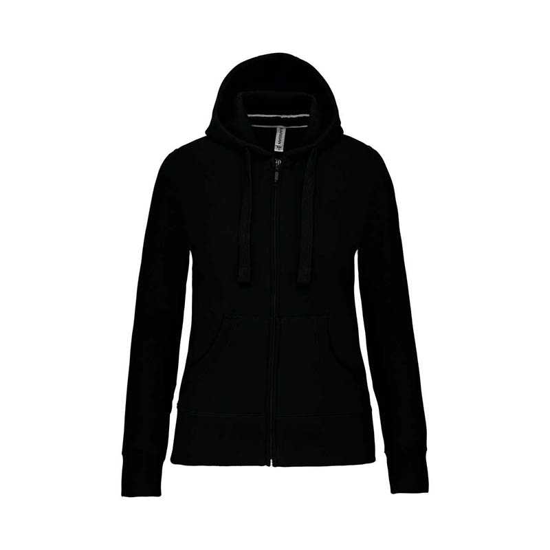 Dámska mikina (Kariban"LADIES' HOODED FULL ZIP SWEATSHIRT") > čierna > M