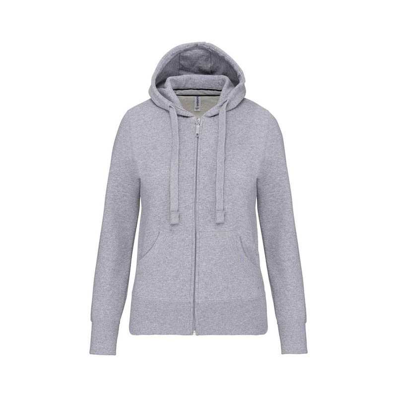 Dámska mikina (Kariban"LADIES' HOODED FULL ZIP SWEATSHIRT") > šedá (oxford) > S