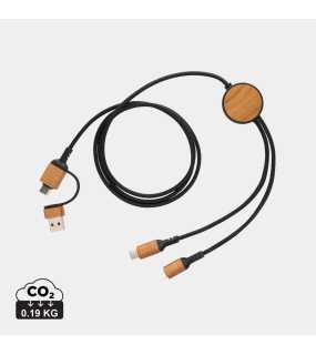 Nabíjací kábel 6 v 1 Ohio z RCS recyklovaného plastu > čierna