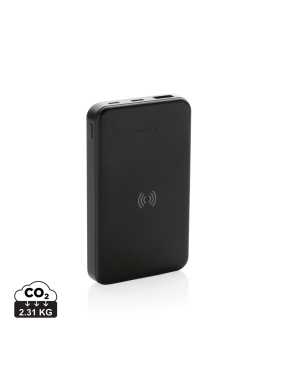 Bezdrôtová powerbanka 5000 mAh 5W z RCS recykl. plastu > čierna