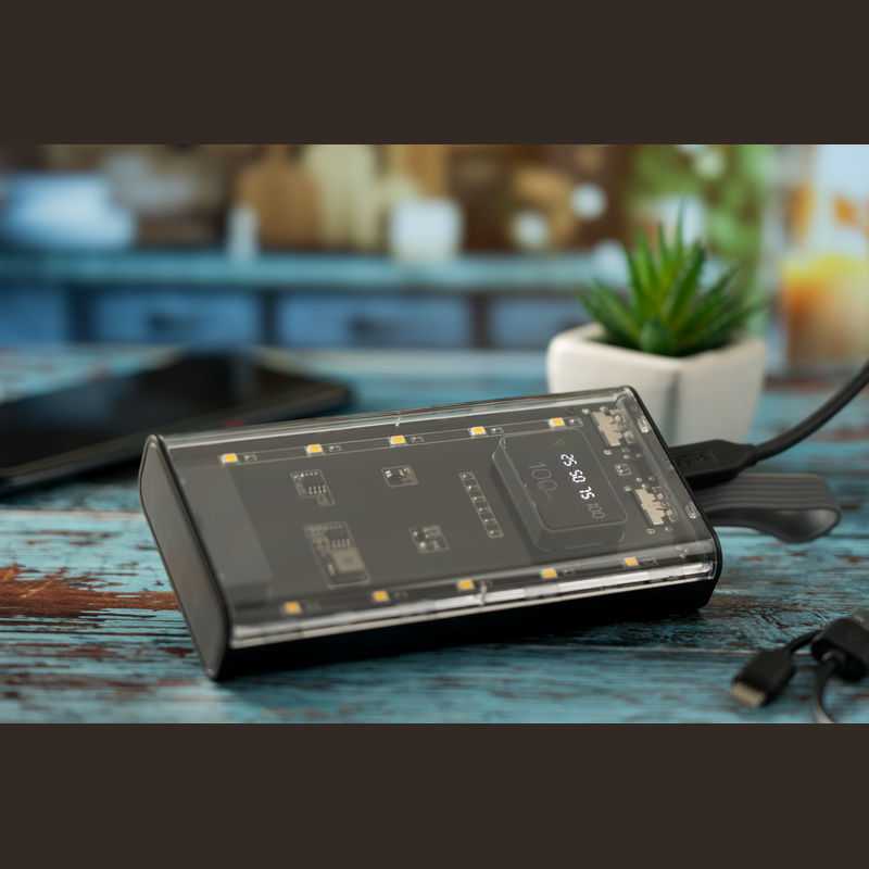 Power bank Darwin 10 000 mAh > transparentná