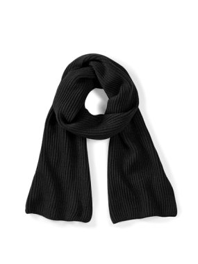 Unisex šál (Beechfield Metro Knitted Scarf) > čierna > 170X20 CM