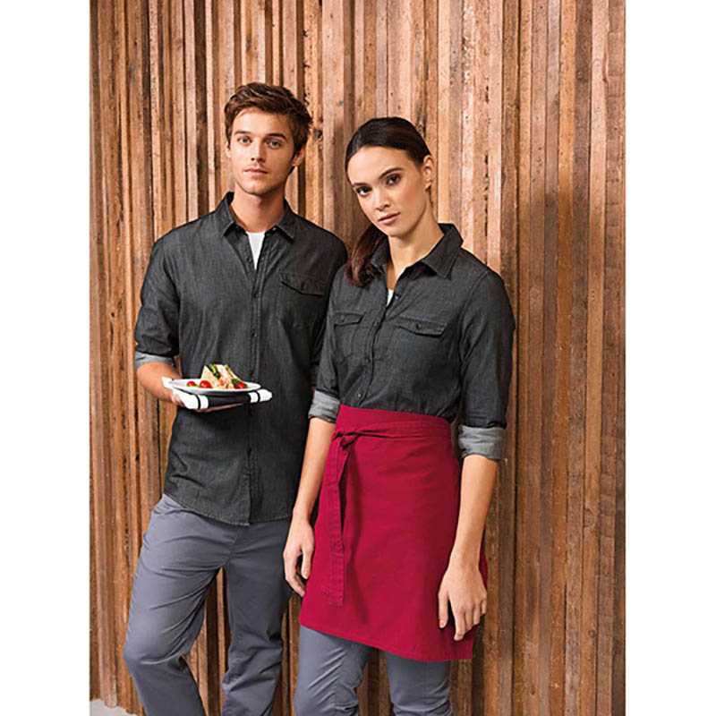 Pánska košeľa (PREMIER MEN’S JEANS STITCH DENIM SHIRT) > čierna (denim) > XS