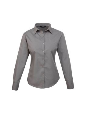 Dámska košeľa (PREMIER LADIES’ LONG SLEEVE POPLIN BLOUSE) > šedá (dark) > 3XL