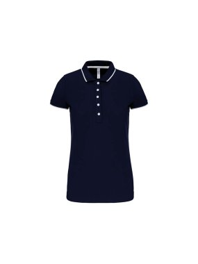 Dámska polokošeľa (KARIBAN LADIES SS POLO SHIRT)>modrá (navy) / biela / červená>XS