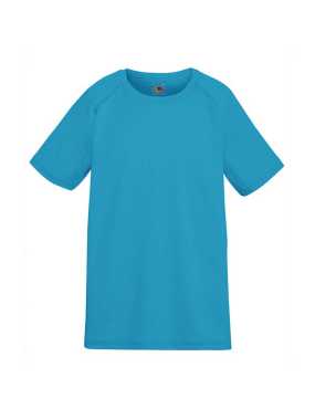 Detské tričko (FRUIT OF THE LOOM New Kids Performance T) > modrá (azure) > 3/4