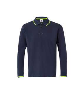 Pánska polokošeľa (VELILLA LS TWO-TONE POLO) > modrá (navy) / žltá (hi-vis) > XS