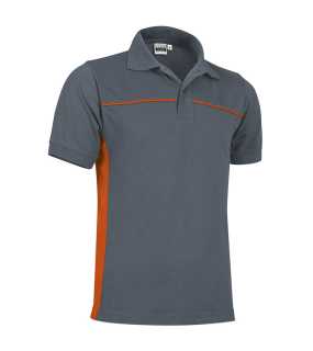 Unisex polokošeľa (THUNDER) > šedá (cement) / oranžová (party) > M
