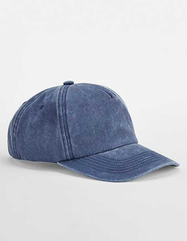 5 panelová unisex šiltovka (Beechfield Relaxed 5 Panel Vintage Cap)>modrá (vintage denim)