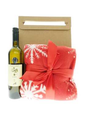 Vianočná darčeková taška Víno a deka