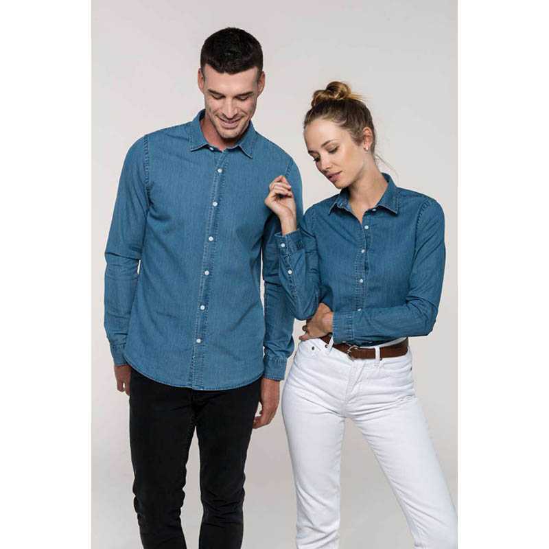 Dámska košeľa(KARIBAN LADIES’ CHAMBRAY SHIRT) > modrá (chambray) > S