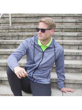 Pánska mikina (SPIRO MENS HOODED TEE-JACKET) > šedá (marl) > 3XL