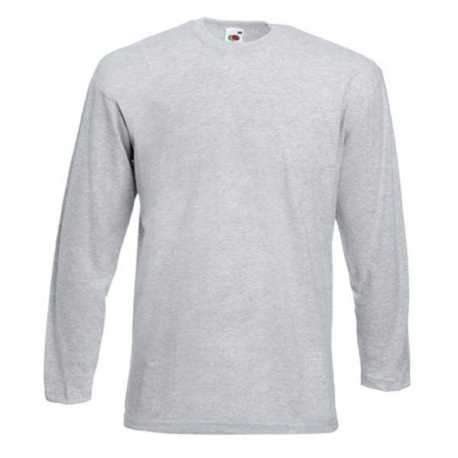 Pánske tričko (FRUIT OF THE LOOM Valueweight Long Sleeve T) > šedá (heather) > S