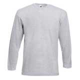 Pánske tričko (FRUIT OF THE LOOM Valueweight Long Sleeve T) > šedá (heather) > S
