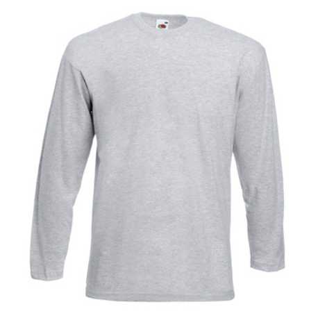 Pánske tričko (FRUIT OF THE LOOM Valueweight Long Sleeve T) > šedá (heather) > S