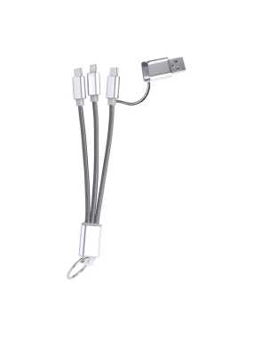 USB nabíjací kábel na kľúčenke > šedá