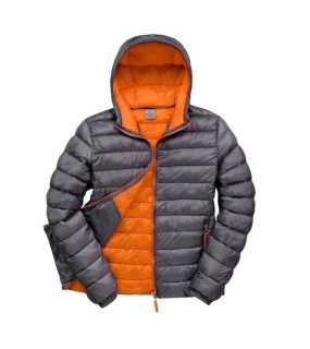 Pánska bunda (RESULT Mens Snow Bird Hooded Jacket) > šedá / oranžová > L