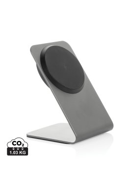 Terra hliníkový stojan na tel. s bezdrôt. nabíjaním 15W > šedá