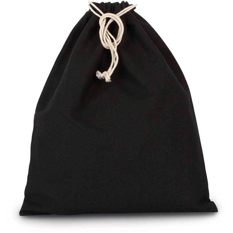 Vrecko so šnúrkami (Kimood COTTON BAG WITH DRAWCORD CLOSURE - LARGE SIZE) > čierna