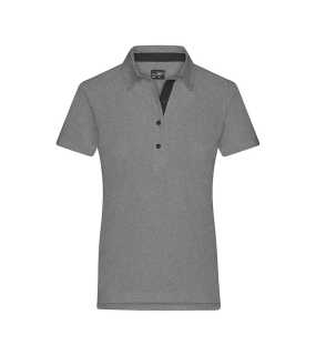 Dámska polokošeľa (JN Ladies' Plain Polo) > šedá (light melange) / čierna > M