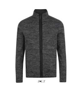 Pánska bunda(SOL'S TURBO KNITTED FLEECE JACKET) > šedá (dark) / čierna > L