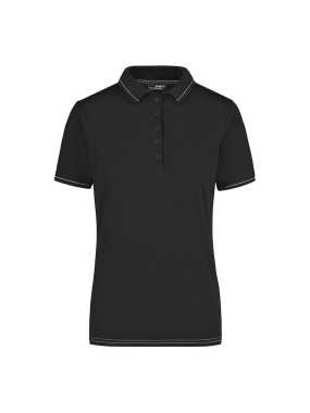 Dámska polokošeľa (DAIBER Ladies' Elastic Polo) > čierna / biela > M