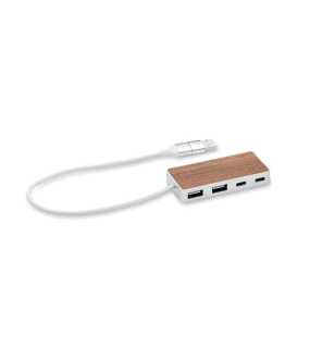 USB rozbočovač 4 porty 27,5 cm > drevo