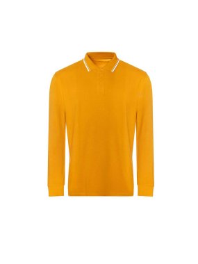 Unisex polokošeľa (Just Polos LONG SLEEVE TIPPED 100 POLO)>zelená (mustard) / biela>2XL