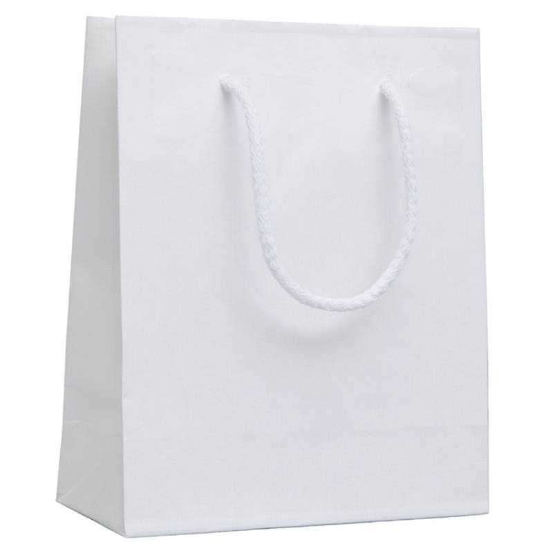 Papierová taška (Luxusné tašky bez laminácie) > biela > 30x9x40 cm