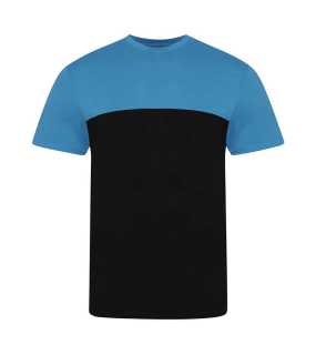 Unisex tričko (Just Ts COLOUR BLOCK T) > čierna / oranžová (mango tango) > M