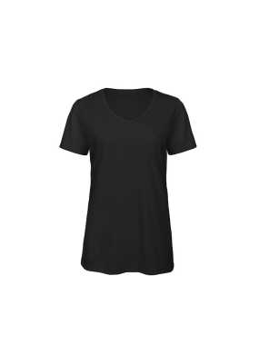 Dámske tričko (B&C V Triblend /women) > čierna > M