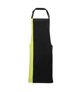 Zástera (PREMIER CONTRAST BIB APRON) > čierna / zelená (lime)