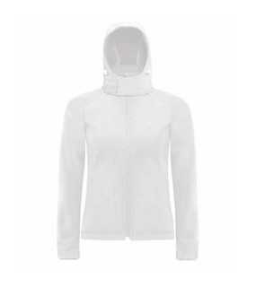 Dámska softshell bunda (B&C HOODED SOFTSHELL/WOMEN) > biela > XL