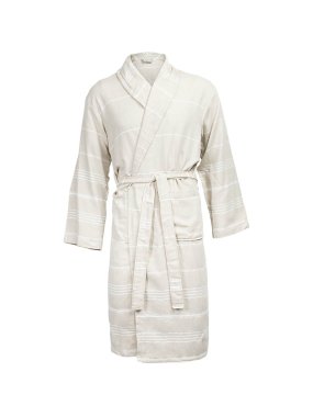 Unisex župan (THE ONE Hamam Bathrobe ) > béžová / biela > 2XL/3XL