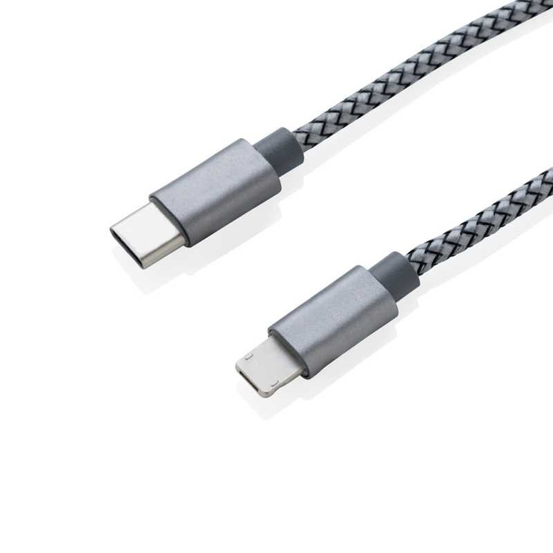 Pletený kábel 3 v 1 USB-C,IOS,USB-MICRO > šedá