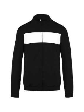 Pánska mikina (Proact"ADULT TRACKSUIT TOP") > čierna / biela > 3XL