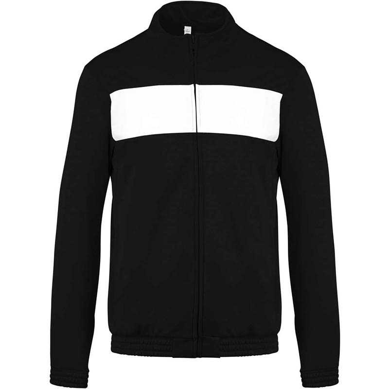 Pánska mikina (Proact"ADULT TRACKSUIT TOP") > čierna / biela > 3XL