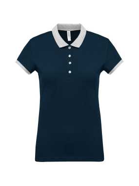 Dámska polokošeľa(Kariban"LADIES' TWO-TONE PIQUÉ POLO")>modrá(navy)/šedá(oxford)>2XL