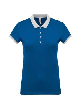 Dámska polokošeľa(Kariban"LADIES' TWO-TONE PIQUÉ POLO")>modrá(light royal)/šedá(oxford)>XS