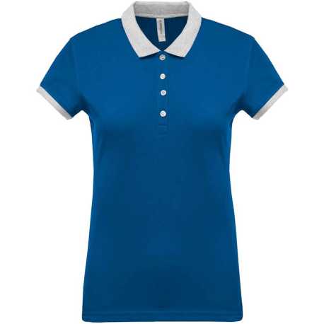 Dámska polokošeľa(Kariban"LADIES' TWO-TONE PIQUÉ POLO)>modrá(light royal)/šedá(oxford)>2XL