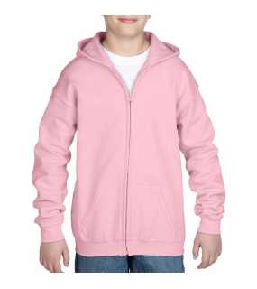 Detská mikina (GILDAN HEAVY YOUTH FULL ZIP HOODED SWEATSHIRT) > ružová (light) > L