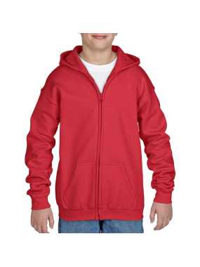Detská mikina (GILDAN HEAVY YOUTH FULL ZIP HOODED SWEATSHIRT) > červená > S