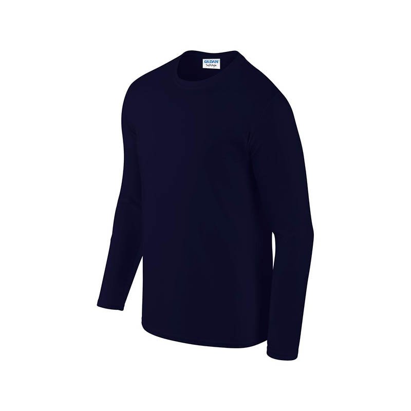 Unisex tričko (GILDAN SOFTSTYLE ADULT LONG SLEEVE T-SHIRT) > modrá (navy) > L
