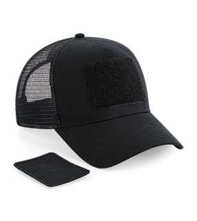 Unisex šiltovka (Beechfield Removable Patch Snapback Trucker) > čierna