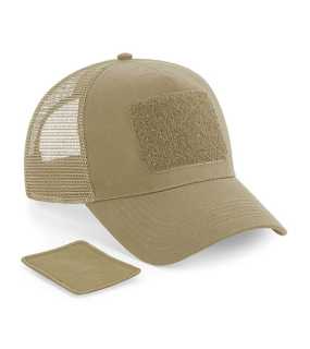 Unisex šiltovka (Beechfield Removable Patch Snapback Trucker) > žltá (desert sand)