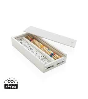 FSC drevená sada domino/mikádo v krabičke > biela